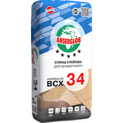 Клей для керамограніту, Anserglob BCX-34, 25 кг Клей для керамограніту, Anserglob BCX-34, 25 кг