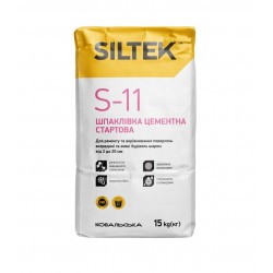 Siltek S-11, Шпаклевка стартовая цементная от 2 до 5мм, 25 кг Siltek S-11, Шпаклевка стартовая цементная от 2 до 5мм, 25 кг