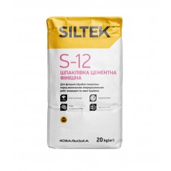 Siltek S-12, Шпаклевка цементная фасадная от 3 до 10 мм, 20 кг Siltek S-12, Шпаклевка цементная фасадная от 3 до 10 мм, 20 кг