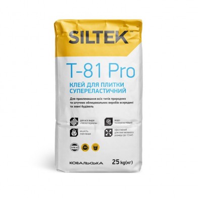 Siltek T-81 Pro, Клей для плитки суперэластичный, 25 кг