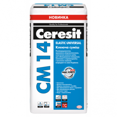 Ceresit СМ-14, Быстротвердеющий клей для плитки, 25 кг