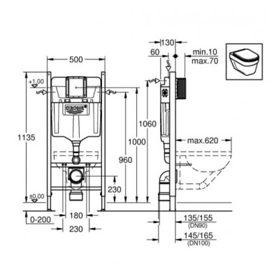 Інсталяція для унітаза Grohe Rapid SL 38840000 - 