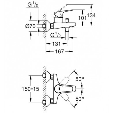 Змішувач для ванни Grohe Start Flow 23772000 - 