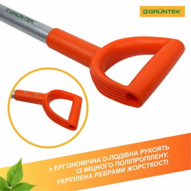 Лопата штикова загострена GRUNTEK Лисиця, металевий держак, D-рукоятка - 