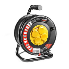 Подовжувач на котушці STARK CRP-1525-P, 25 м, 4 розетки, кабель ПВХ 2×1,5 мм² Подовжувач на котушці STARK CRP-1525-P, 25 м, 4 розетки, кабель ПВХ 2×1,5 мм²