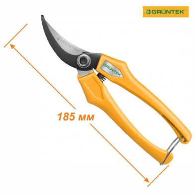 Секатор GRUNTEK Ibis плоскостной, до 10 мм, 185 мм - 