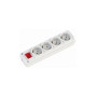 Колодка 4 гнізда з заземленням з вимикачем Almera