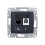 Розетка телефонна + комп'ютерна RJ11+RJ45 кат.5е неекранована SDN5100123