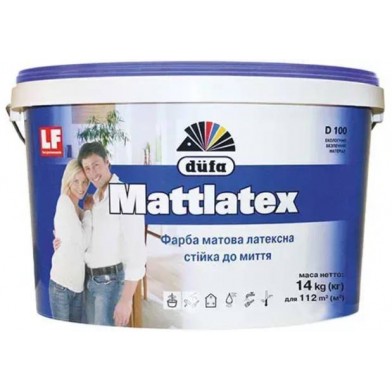 Фарба Дюфа Mattlatex D100 матова біла, 1,4кг